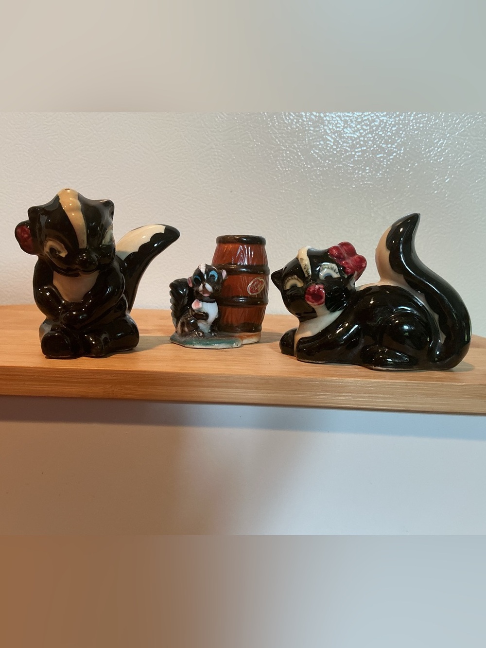Vintage Anthropomorphic Skunk Salt & Pepper Shakers 1950s-1960s Japan